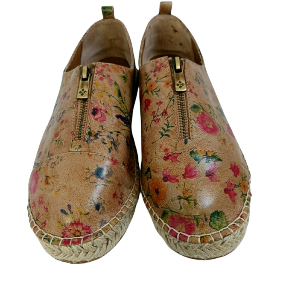 Floral Zip Espadrille Slip-On Sneakers - Beige Floral